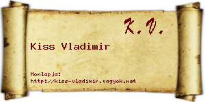 Kiss Vladimir névjegykártya